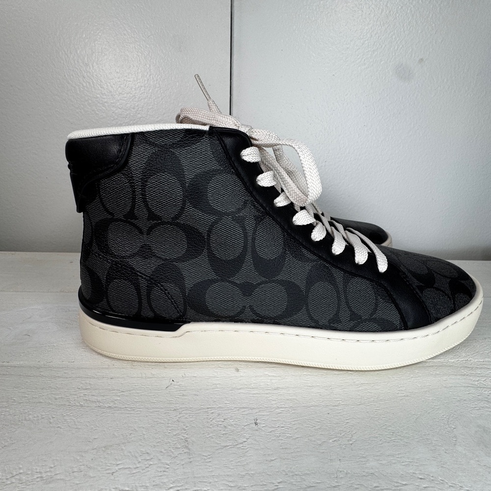 Coach High Top Sneakers Signature Canvas Black White NWOT Men’s Size 10.5D